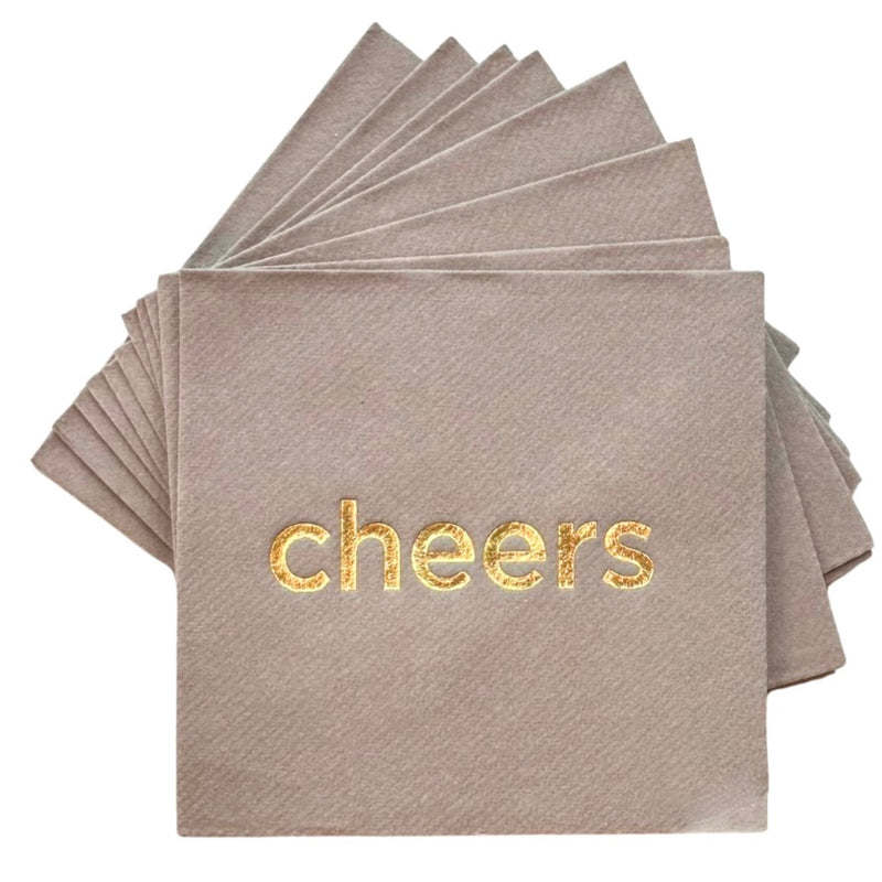 Cheers Metallic Cocktail Napkins