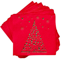 Merry Christmas Tree Cocktail Napkins