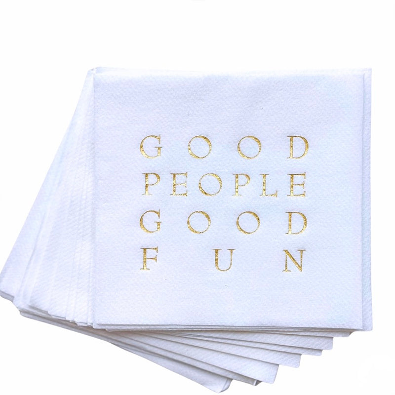 Good People Good Fun Cocktail Napkins