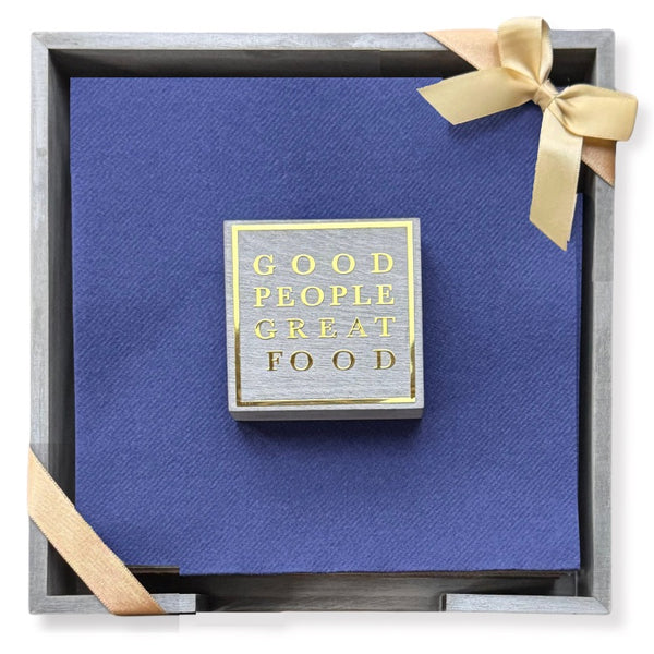 Good People Great Food Smoked Oak Dinner Napkin Set