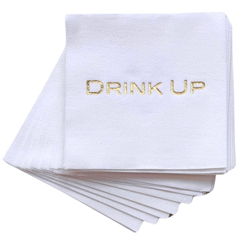 Drink Up Metallic Cocktail Napkins