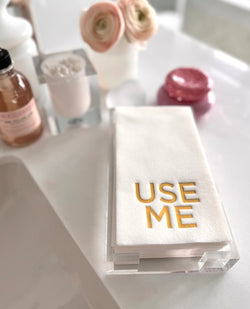 USE ME Gold Guest Towel Hostess Set