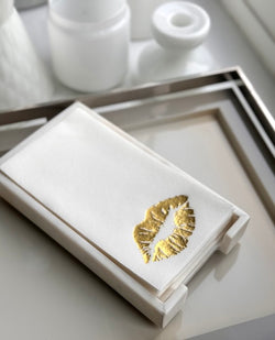 Marble Guest Towel Hostess Set: Gold Smooch