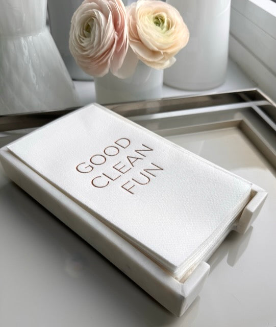 Marble Guest Towel Hostess Set: Good Clean Fun