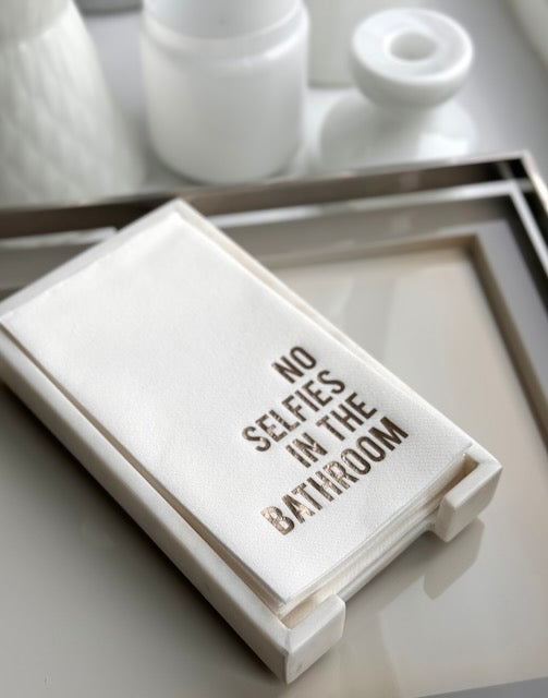 Marble Guest Towel Hostess Set: No Selfies