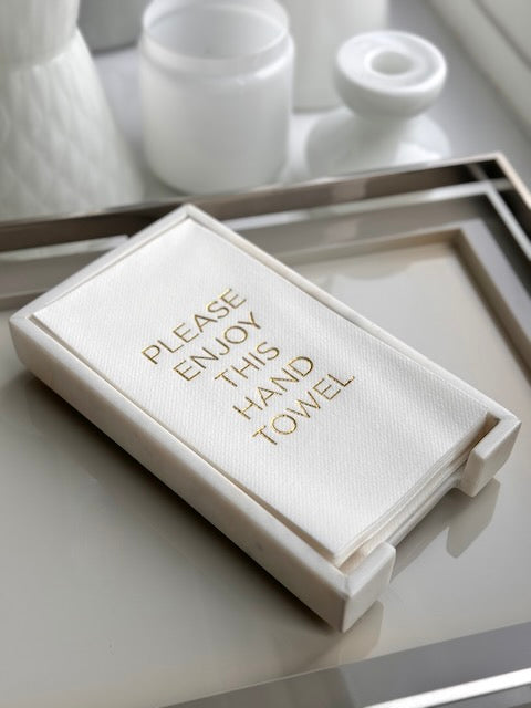 Marble Guest Towel Hostess Set: Please Enjoy