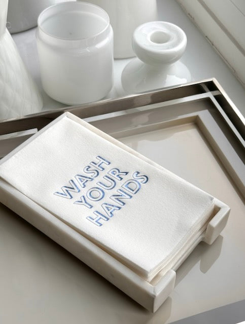 Marble Guest Towel Hostess Set: Wash Your Hands