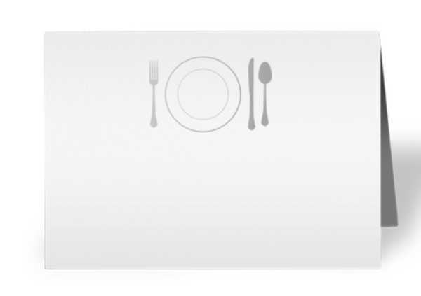 Dinner Plate Place Card: Silver