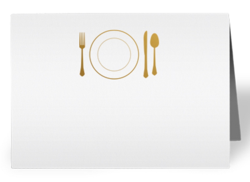 Dinner Plate Place Card: Gold