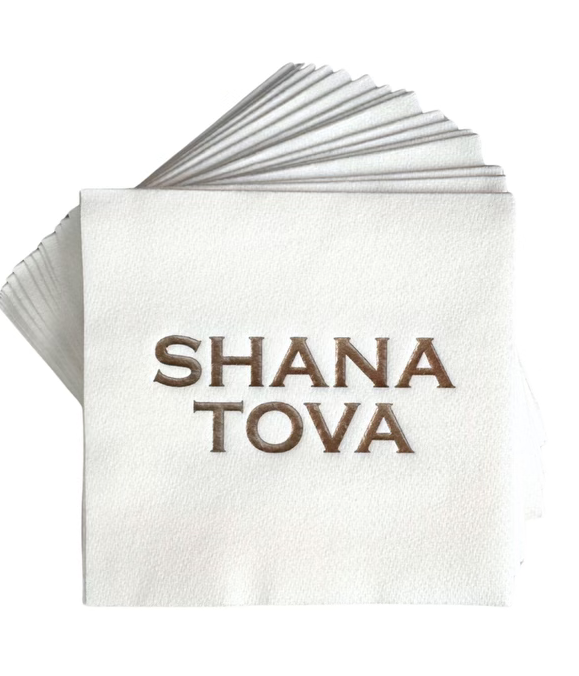 Shana Tova Metallic Cocktail Napkins