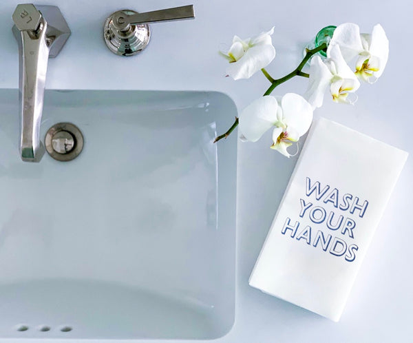 Wash Your Hands Guest Towel: French Blue