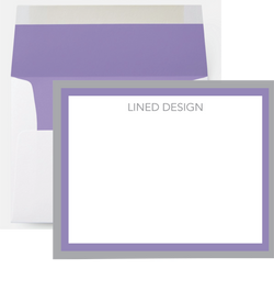 LAVENDER TWO TONE BORDER CARD WITH LINED ENVELOPE:     Customizable