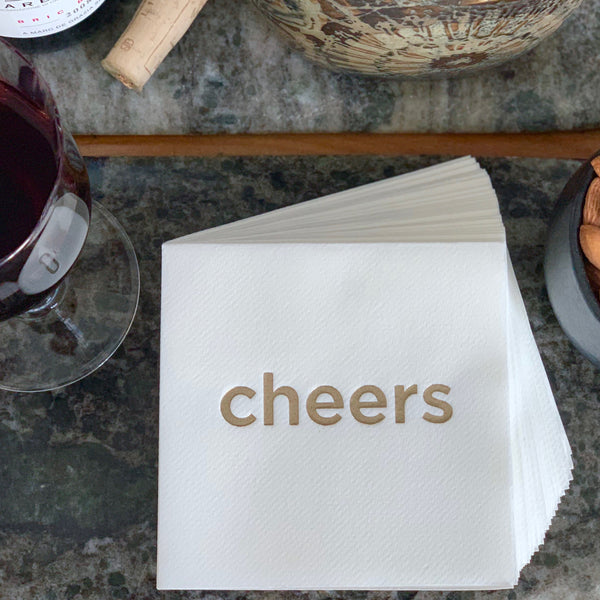 Cheers Metallic Cocktail Napkins