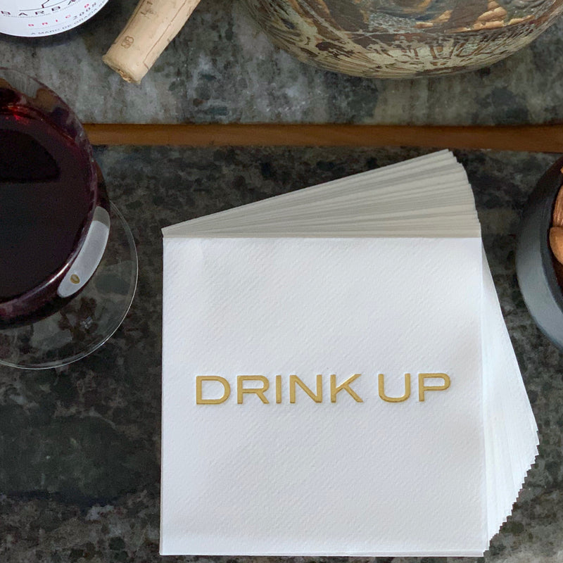 Drink Up Metallic Cocktail Napkins