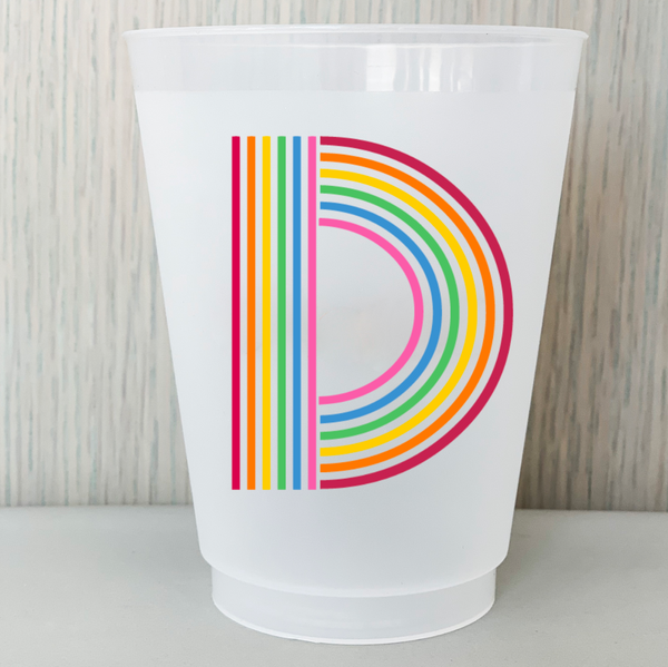 Rainbow Initial Cup Set