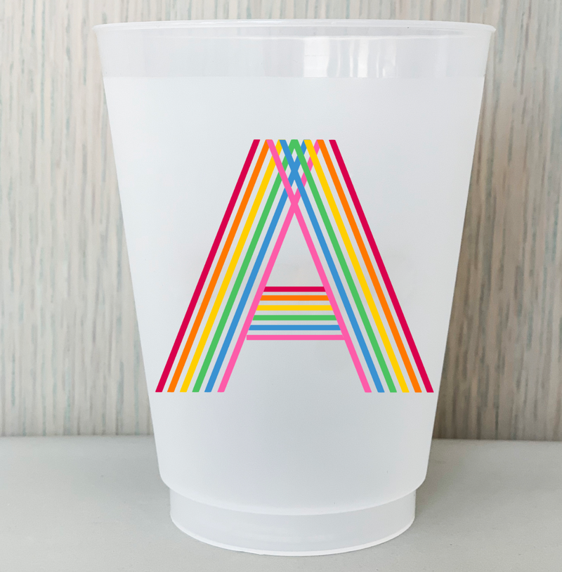 Rainbow Initial Cup Set