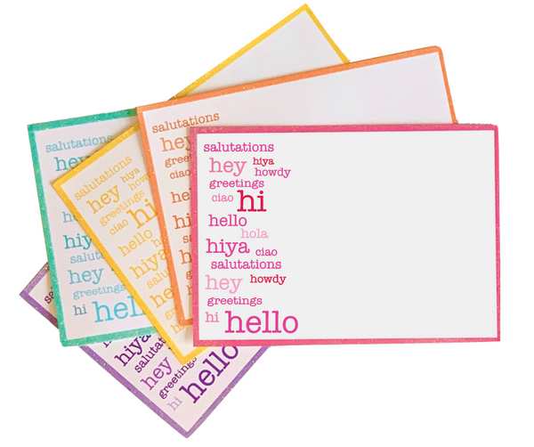 Unique Glitter Notecard Set - Preprinted Stationary Online 
