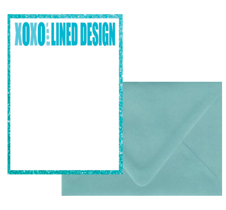 Xoxo Glitter Customizable Colorful Notecard For Children
