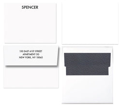 Spencer cards with lined envelopes and return address