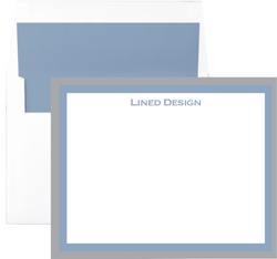SLATE & GRAY TWO TONE BORDER CARD WITH LINED ENVELOPE     Customizable